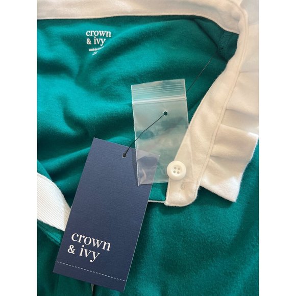 Crown and Ivy Emerald Fashion Knits Collared Plus Top Size 2X - Picture 9 of 9